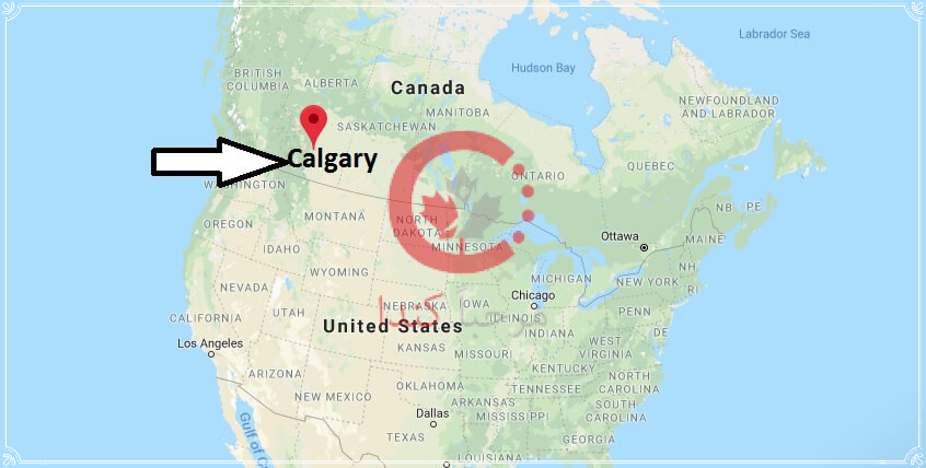 موقع مدينة كالجاري في كندا